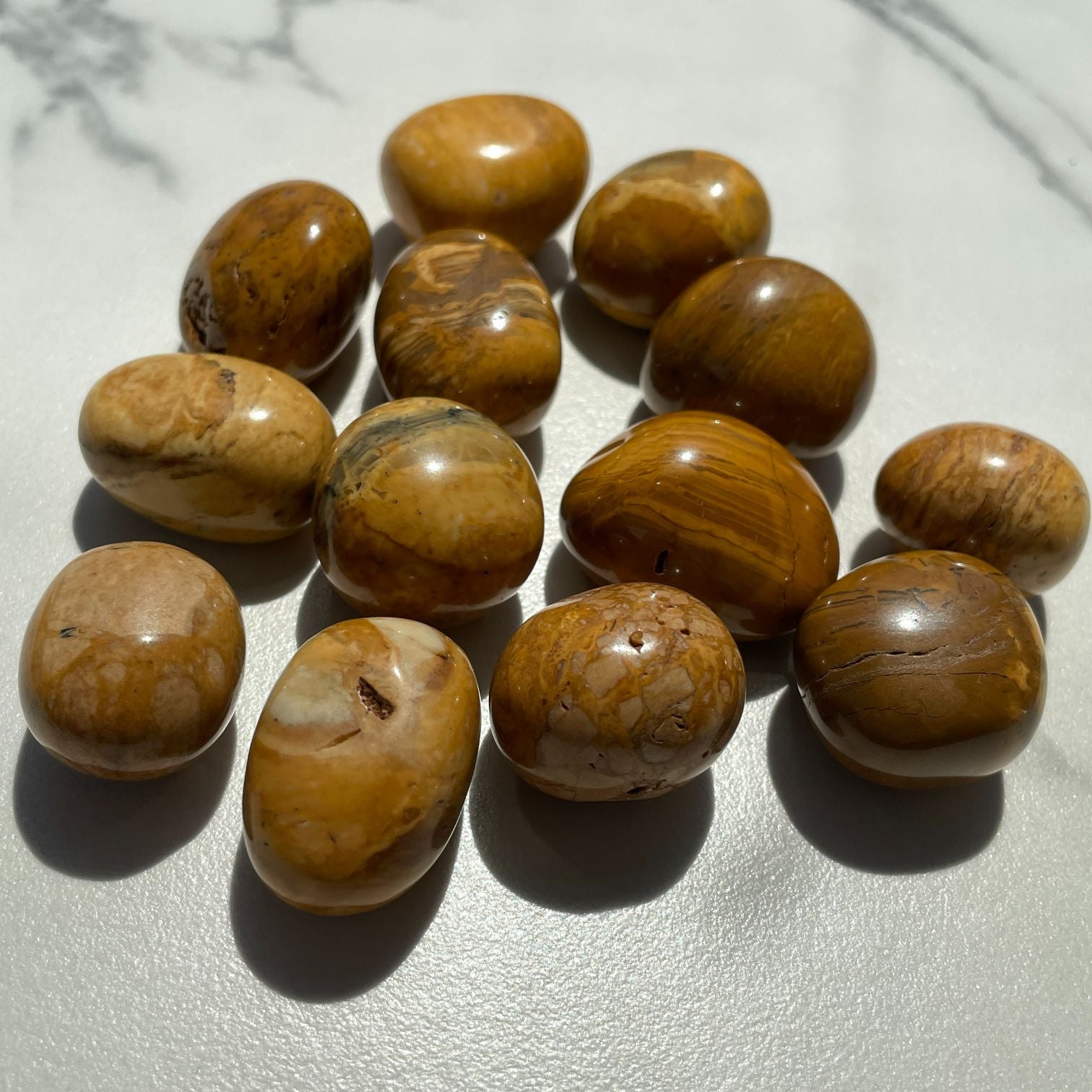 Yellow Jasper Tumbled 200g (Agrade) (12-15pc) Yellow Jasper Tumbled 200g (Agrade) (12-15pc)